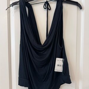 Black Drape Halter Top